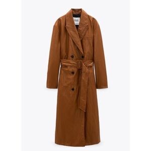 Zara faux leather trench coat